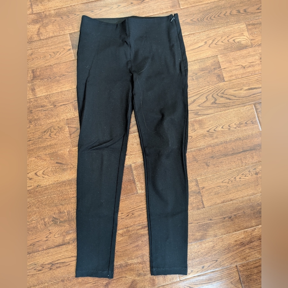 EUC Ann Taylor Petites Ladies Black Side Zip Leggings Size 2P